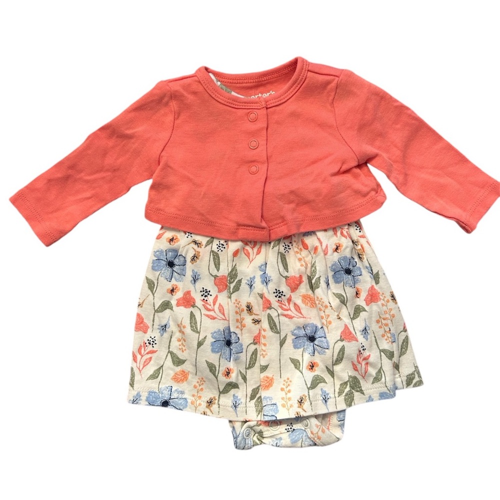 Carter's Coral and Floral Dress Set